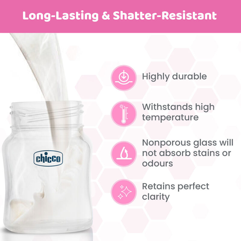 CHICCO WB GLASS PINK 120ML