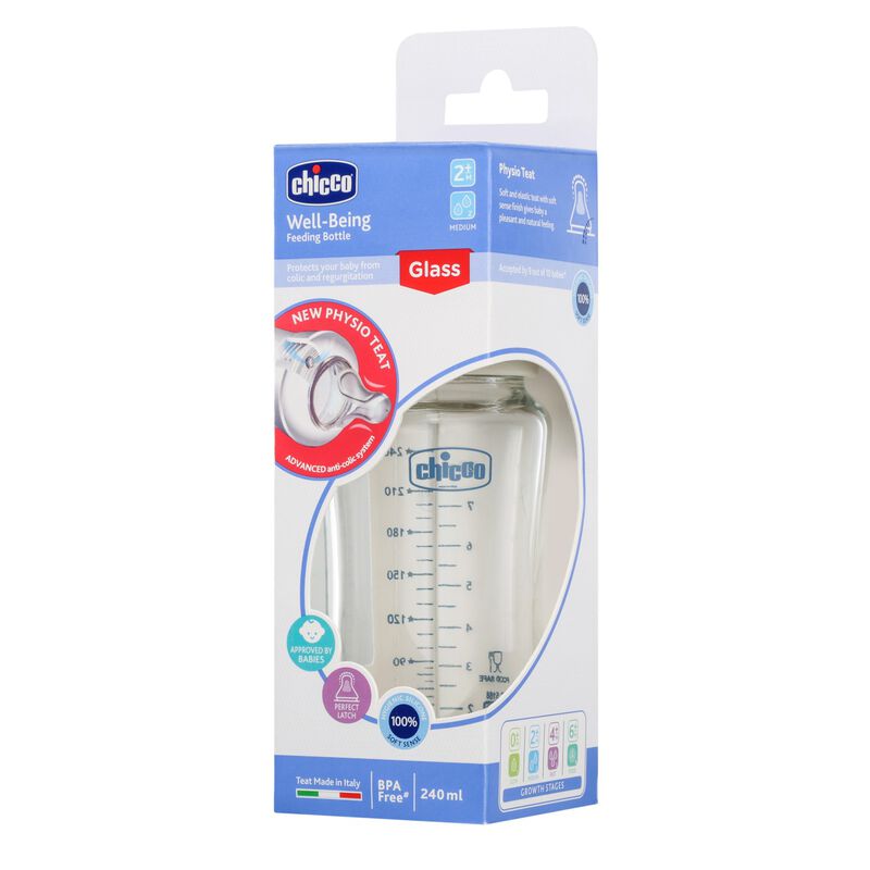 CHICCO WB GLASS PINK 240ML