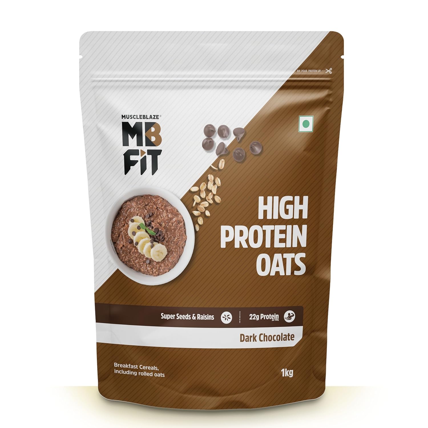 MUSCLEBLAZE HIGH PROTEIN OATS 1KG DARK CHOCOLATE
