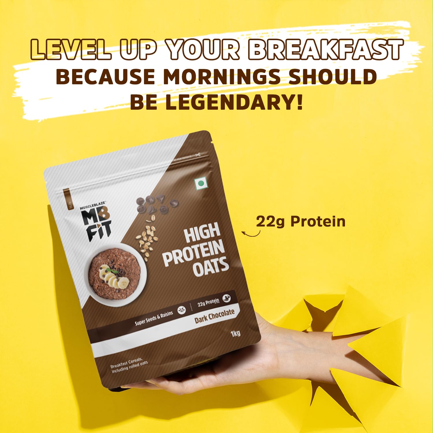 MUSCLEBLAZE HIGH PROTEIN OATS 1KG DARK CHOCOLATE