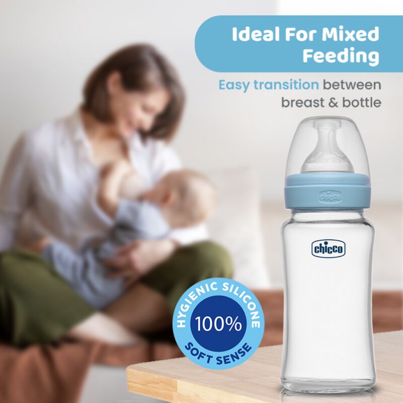 CHICCO WB GLASS FEEDING BOTTEL 2M-240ML