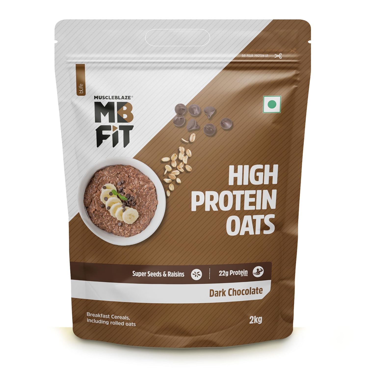MUSCLEBLAZE HIGH PROTEIN OATS 2KG DARK CHOCOLATE