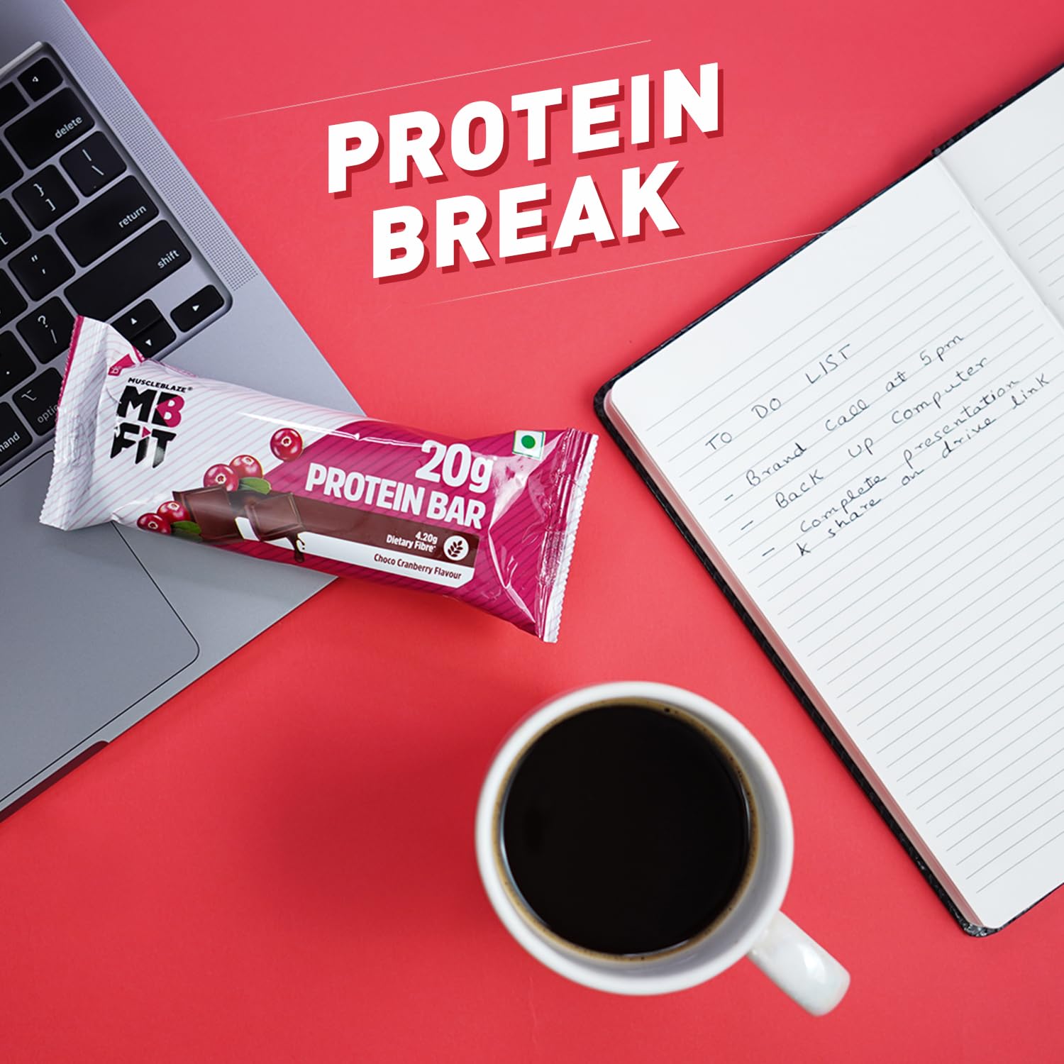 MUSCLEBLAZE PROTEIN BAR ( 20GM PROTEIN ) CHOCO CRANBERRY 6 BARS