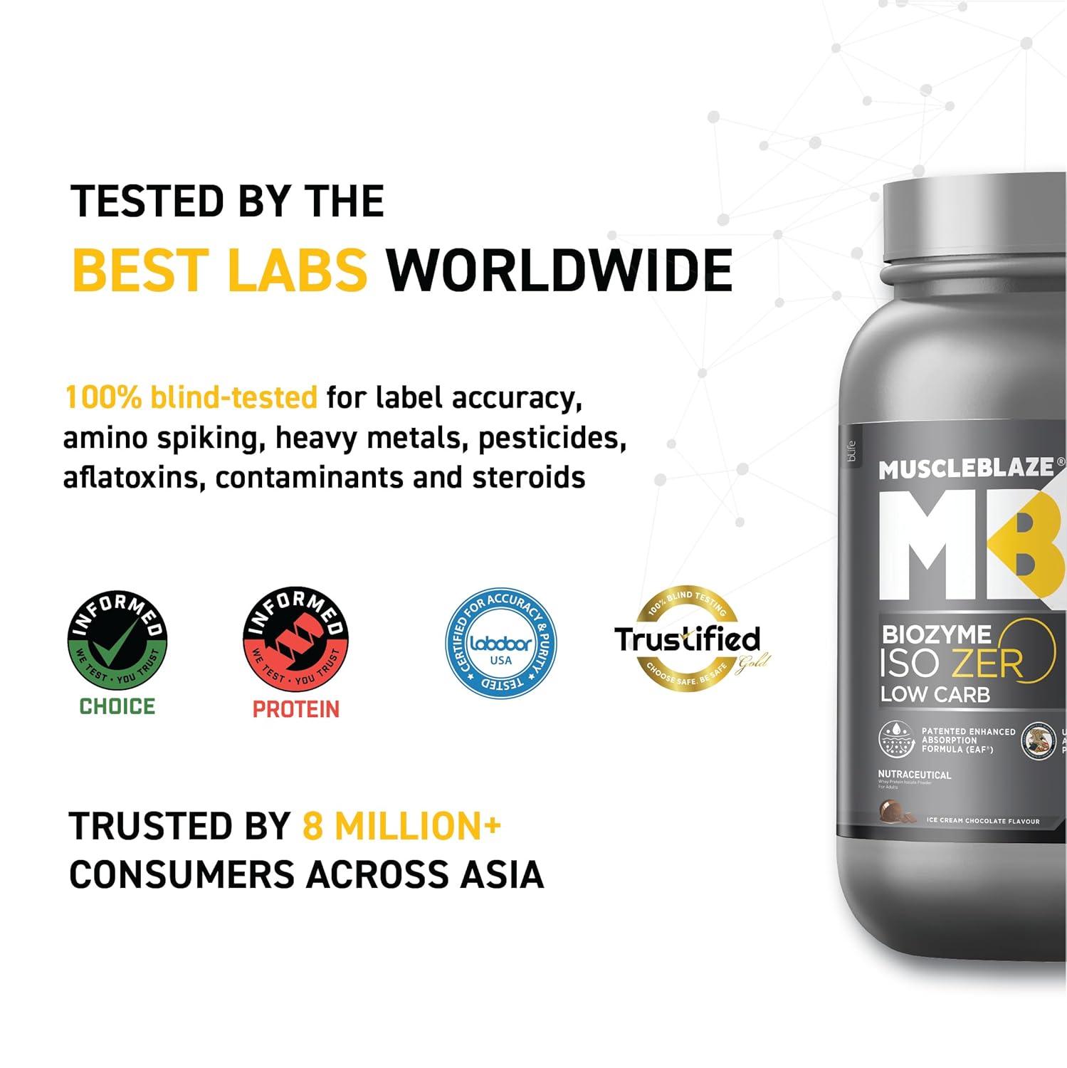 MUSCLEBLAZE BIOZYME ISO-ZERO LOW CARB ICE CREAM CHOCOLATE 1KG