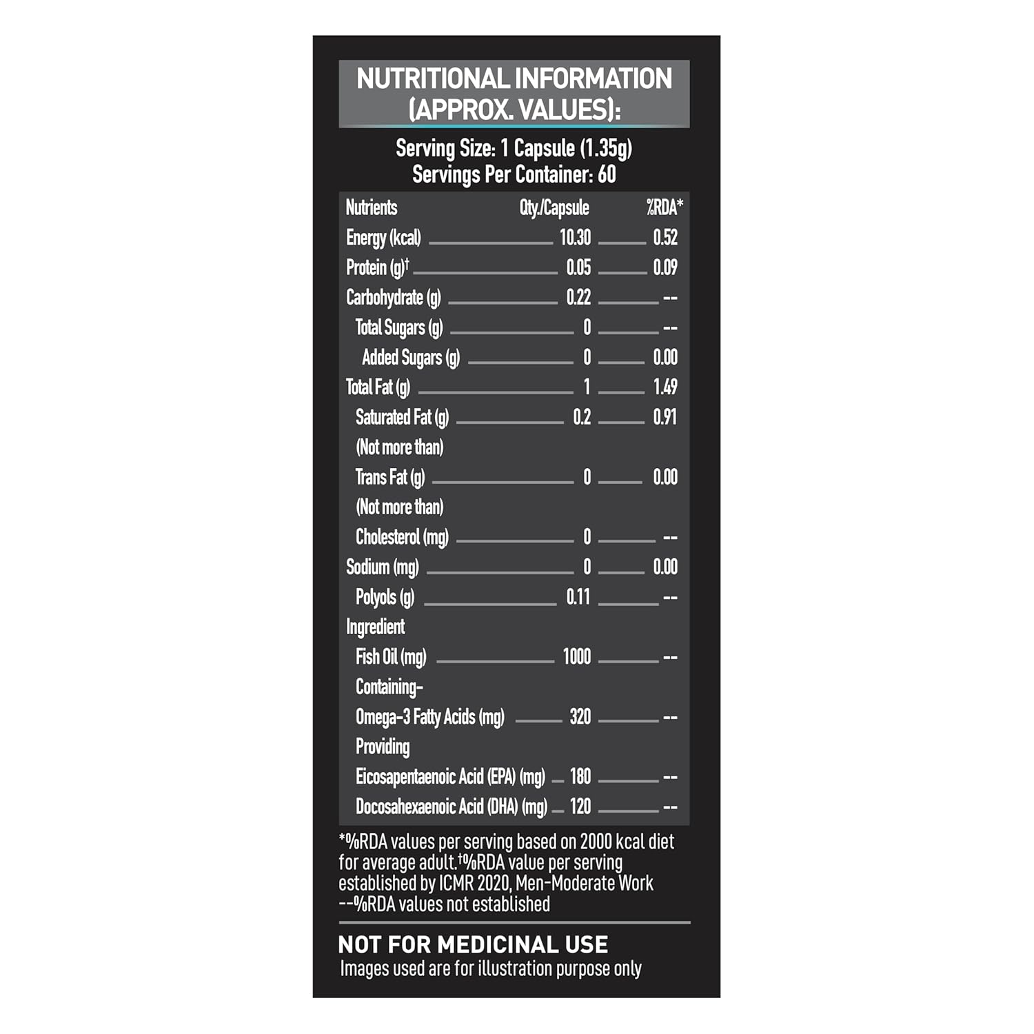 MUSCLEBLAZE FISH OIL ( 1000MG ) 60 SOFTGELS