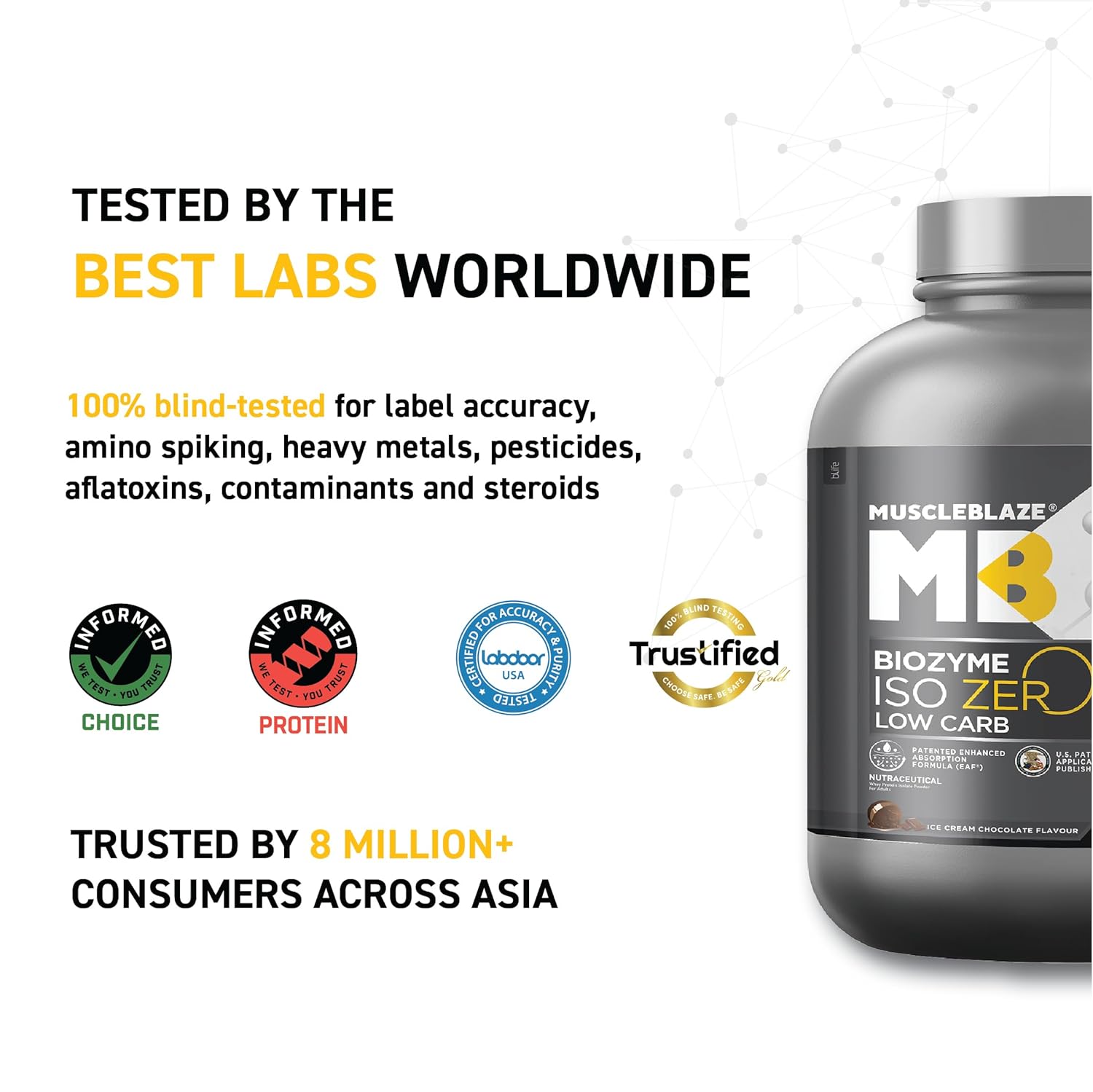 MUSCLEBLAZE BIOZYME ISO-ZERO LOW CARB ICE CREAM CHOCOLATE 4.4LB