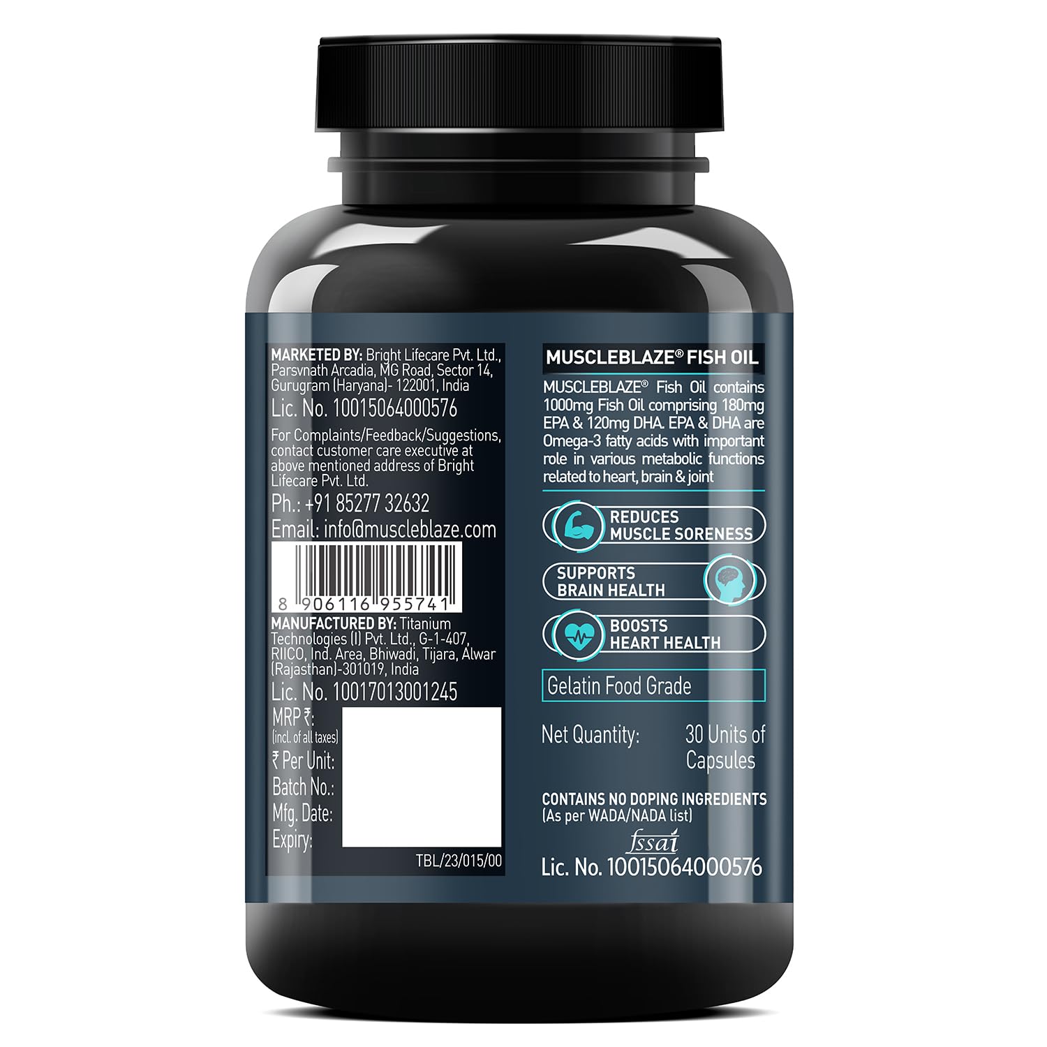 MUSCLEBLAZE FISH OIL ( 1000MG ) 30 CAPSULES
