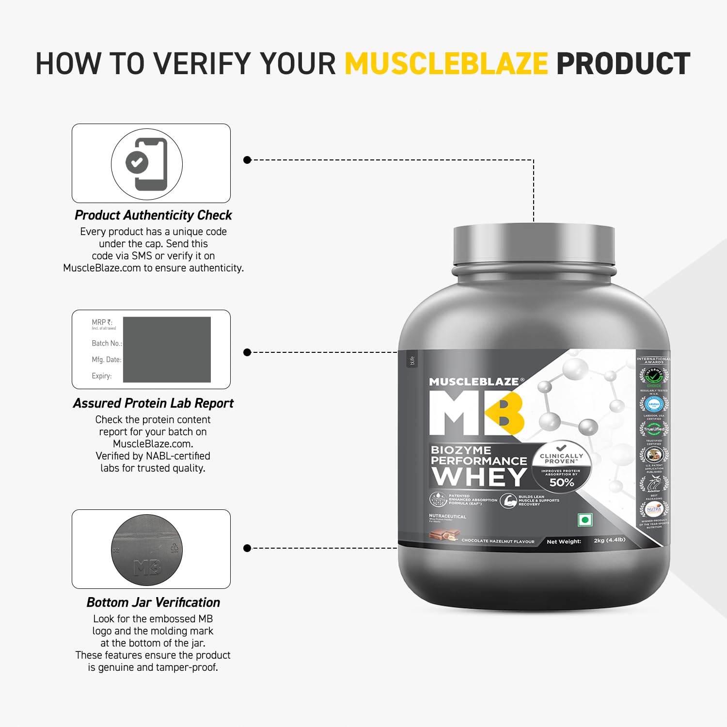 MUSCLEBLAZE BIOZYME PERFORMANCE WHEY 4.4 LB CHOCOLATE HAZELNUT