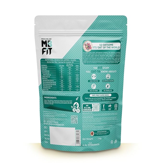 MUSCLEBLAZE HIGH PROTEIN OATS FRUITS & SUPER SEEDS 1KG