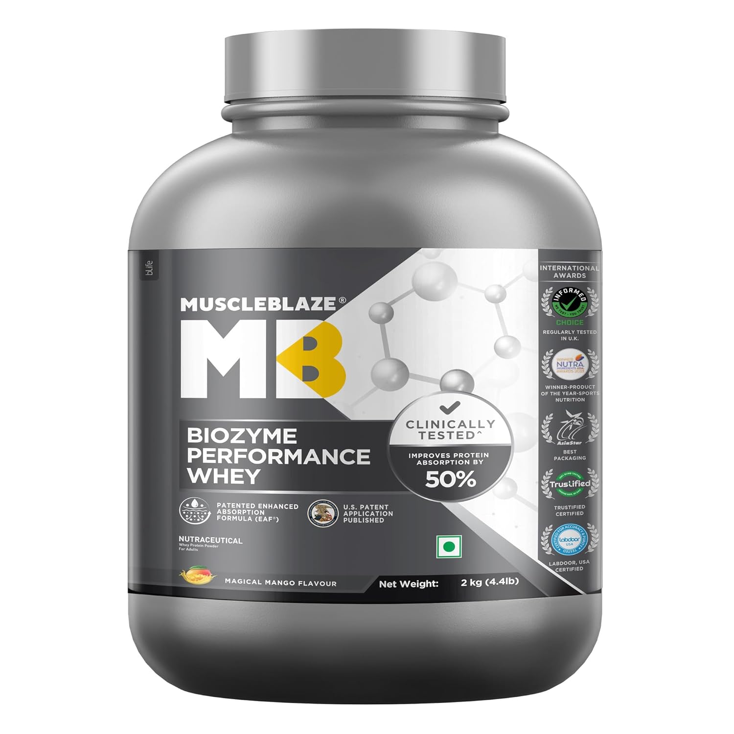 MUSCLEBLAZE BIOZYME PERFORMANCE WHEY 4.4LB MAGICAL MANGO