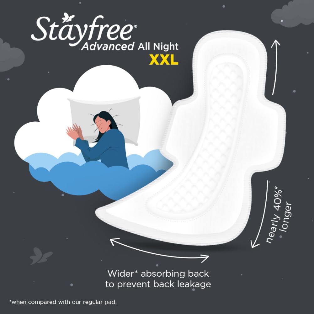 STAYFREE ADVANCED ALL NIGHT SANITARY PADS 28 PADS
