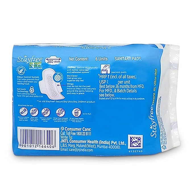 STAYFREE SECURE DRY XL 6 PADS