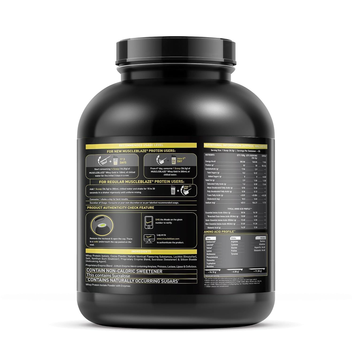 MUSCLEBLAZE GOLD WHEY PROTEIN RICH MILK CHOCOLATE 2KG