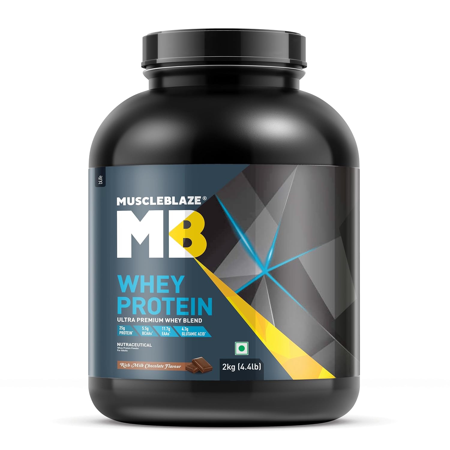 MUSCLEBLAZE WHEY PROTEIN ULTRA PREMIUM BLEND RICH ,MILK CHOCOLATE 2KG