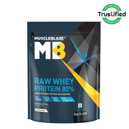 MUSCLEBLAZE 80% RAW WHEY PROTEIN UNFLAVOURED 2KG