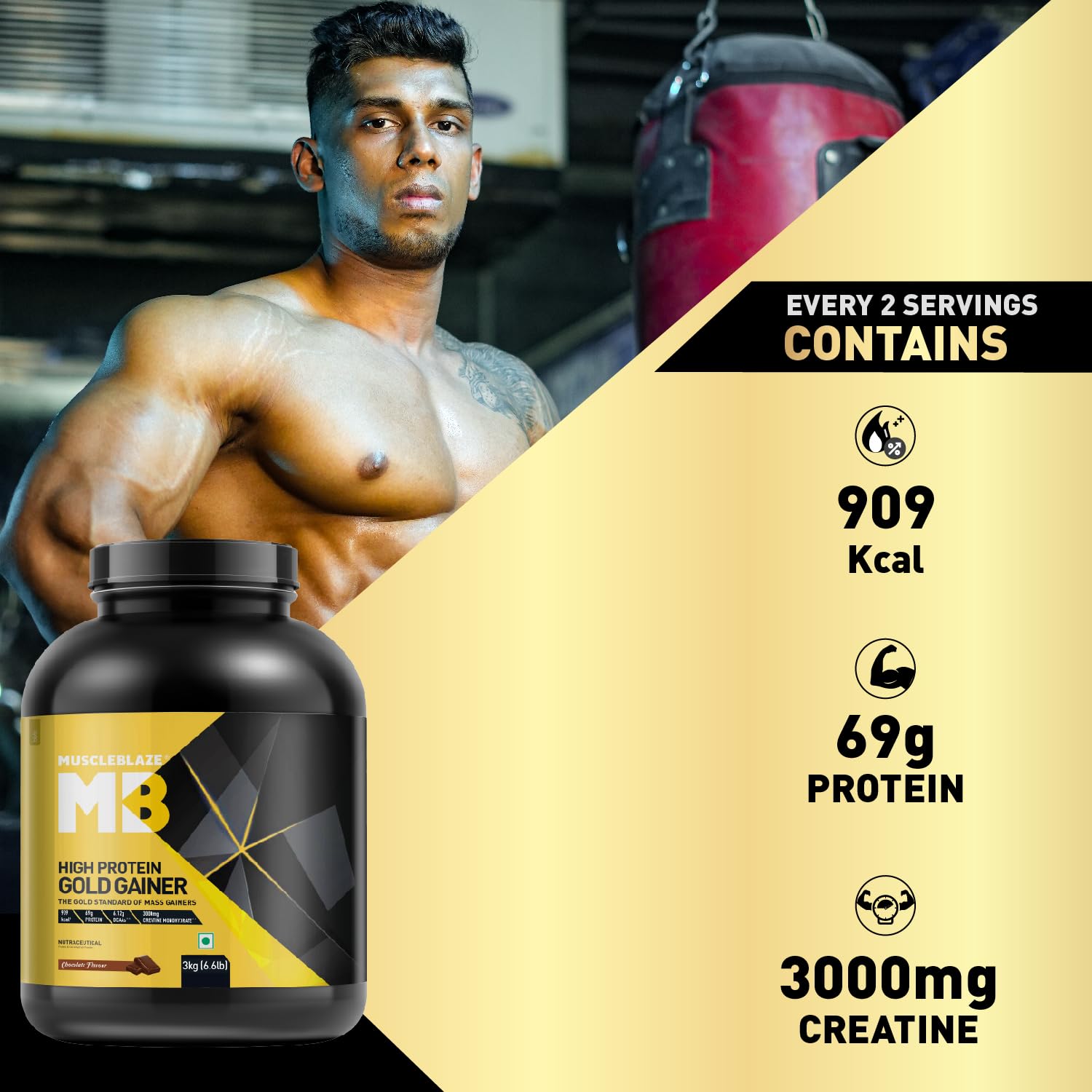 MUSCLEBLAZE HIGH PROTEIN GOLD GAINER CHOCOLATE 3 KG