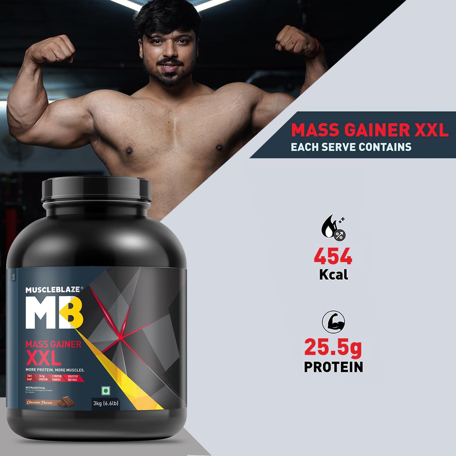 MUSCLEBLAZE MASS GAINER XXL CHOCOLATE 3KG
