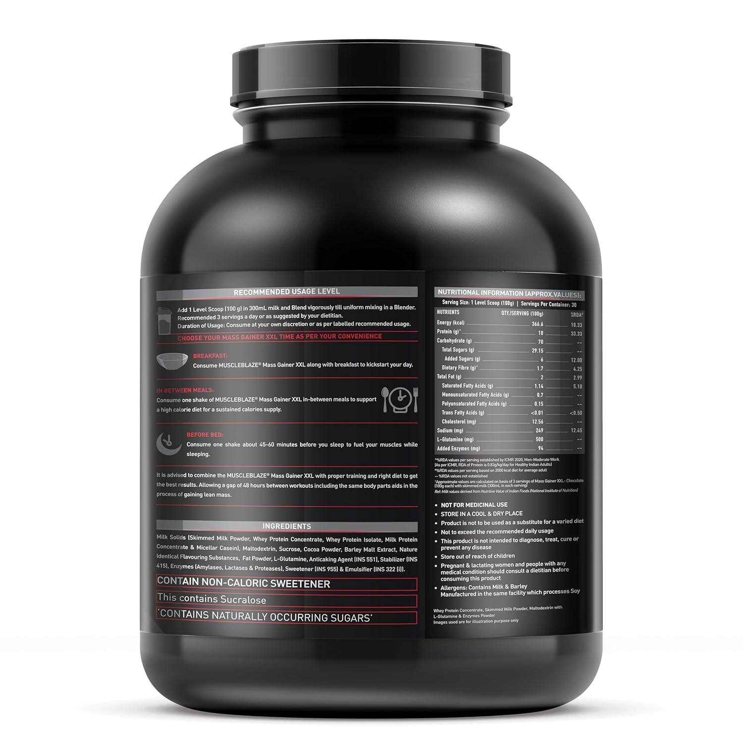 MUSCLEBLAZE MASS GAINER XXL CHOCOLATE 3KG