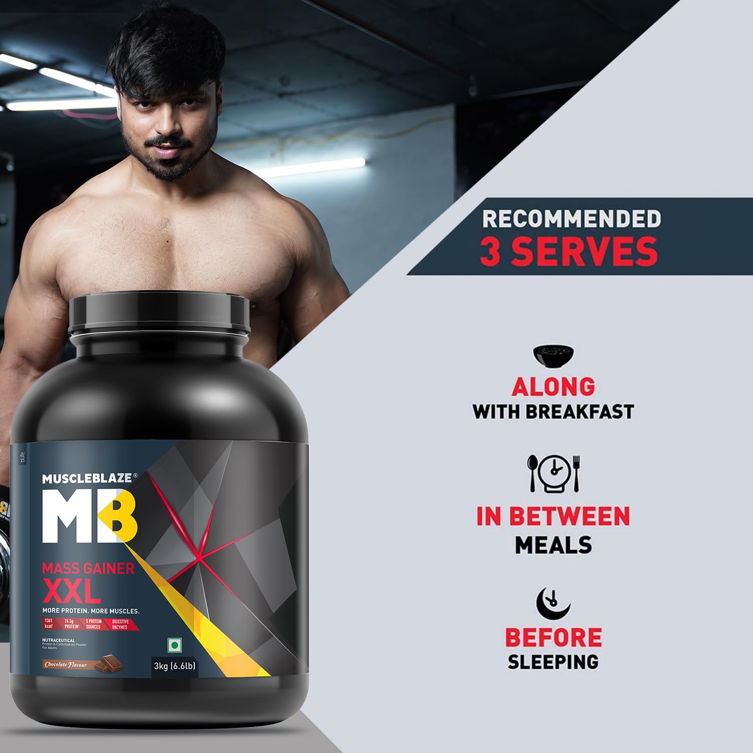 MUSCLEBLAZE MASS GAINER XXL CHOCOLATE 3KG