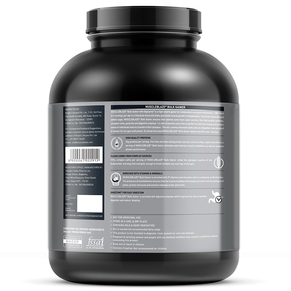 MUSCLEBLAZE BULK GAINER CHOCOLATE 3KG
