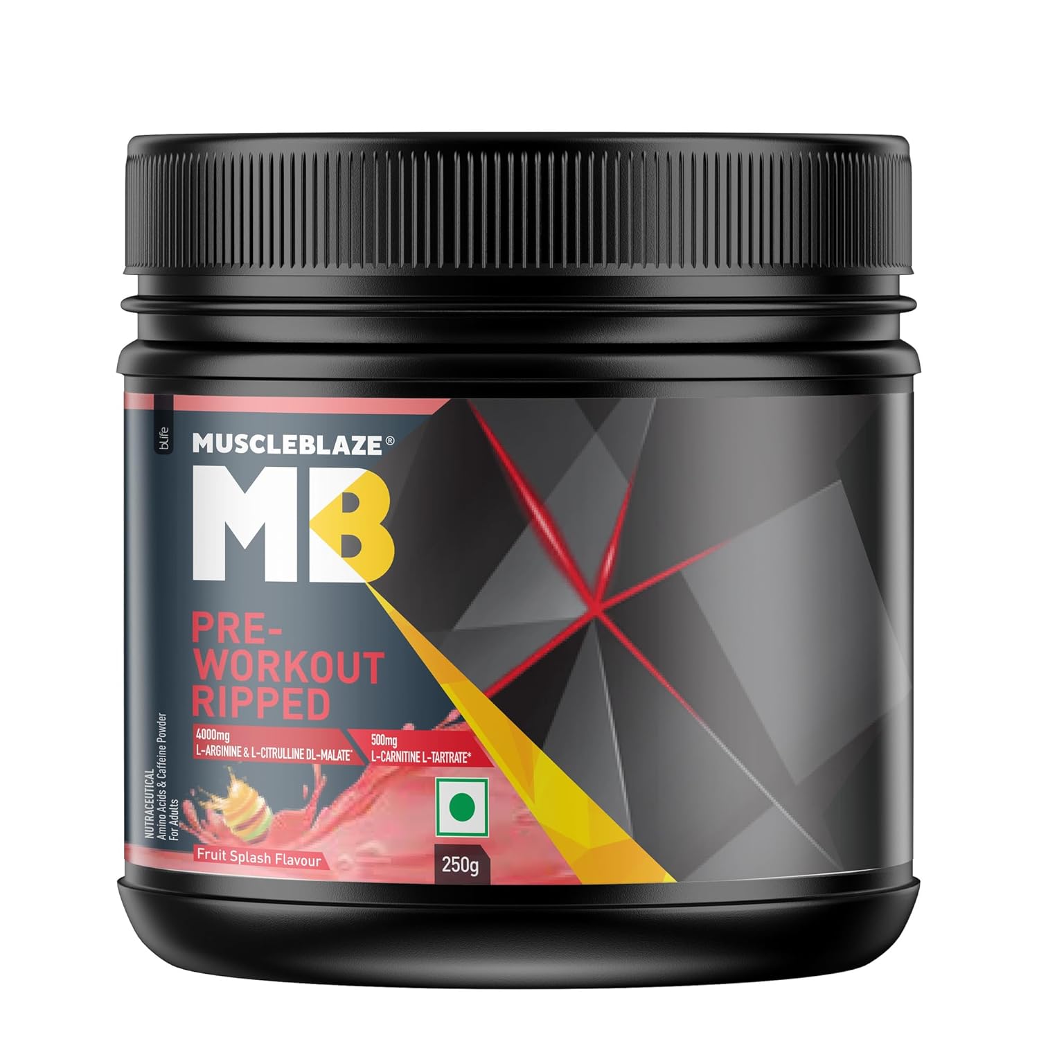 MUSCLEBLAZE  PRE-WORKOUT RIPPED FRUIT SPLASH 250GM