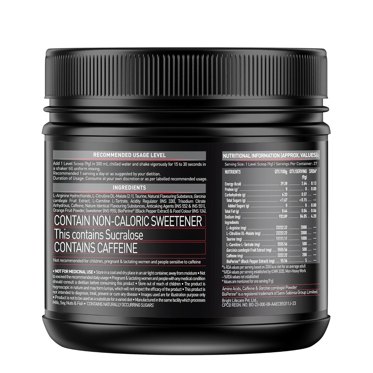 MUSCLEBLAZE  PRE-WORKOUT RIPPED FRUIT SPLASH 250GM