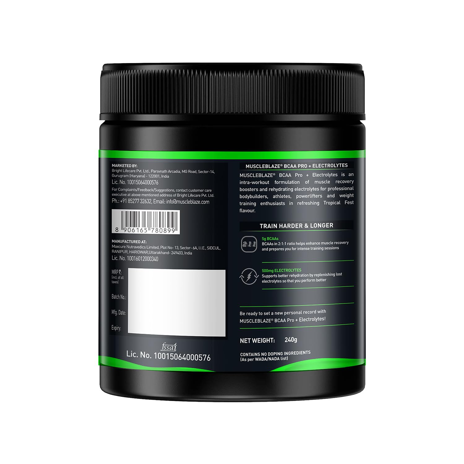 MUSCLEBLAZE BCAA PRO POWDER TROPICAL FEST 240GM