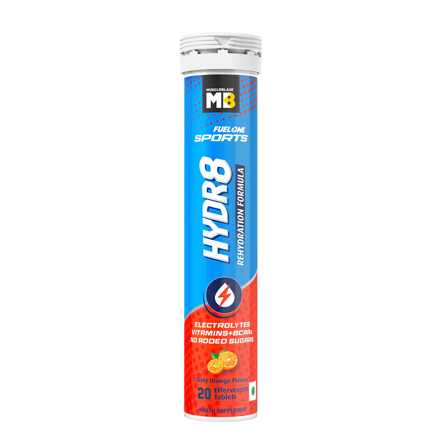 MUSCLEBLAZE FUELONE HYDR8 ZESTY ORANGE 20 TABLETS