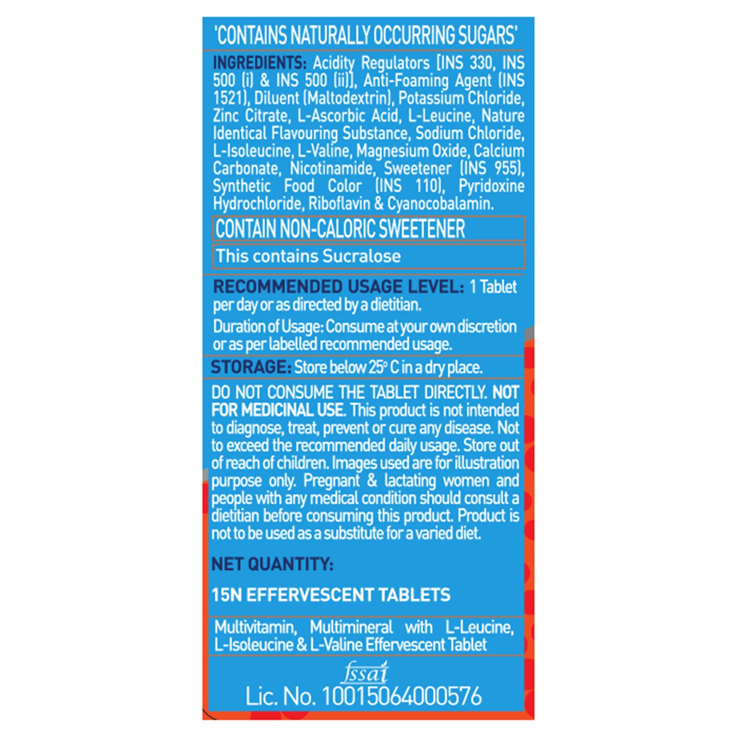 MUSCLEBLAZE FUELONE HYDR8 ZESTY ORANGE 20 TABLETS