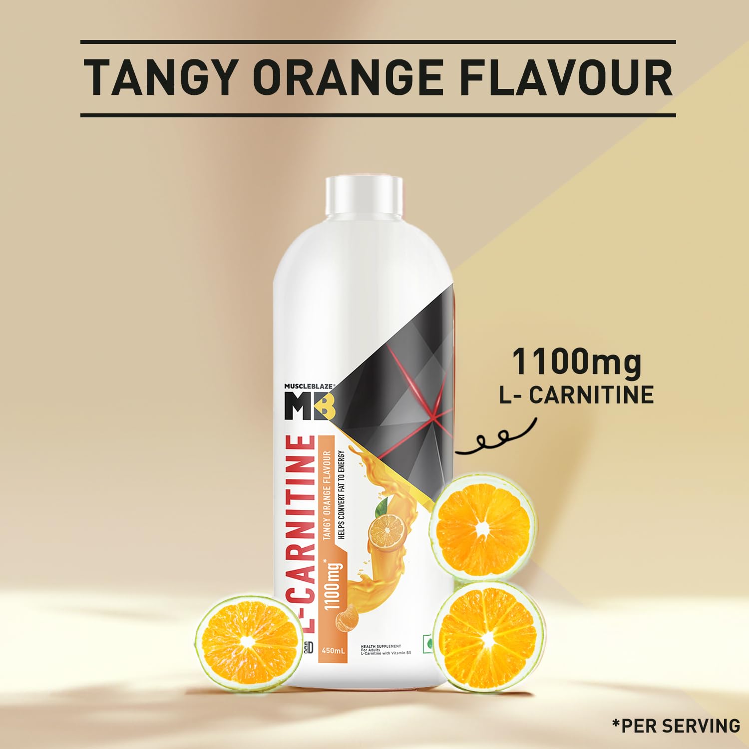 MUSCLEBLAZE LIQUID L-CARNITINE 1100MG TANGY ORANGE 450ML