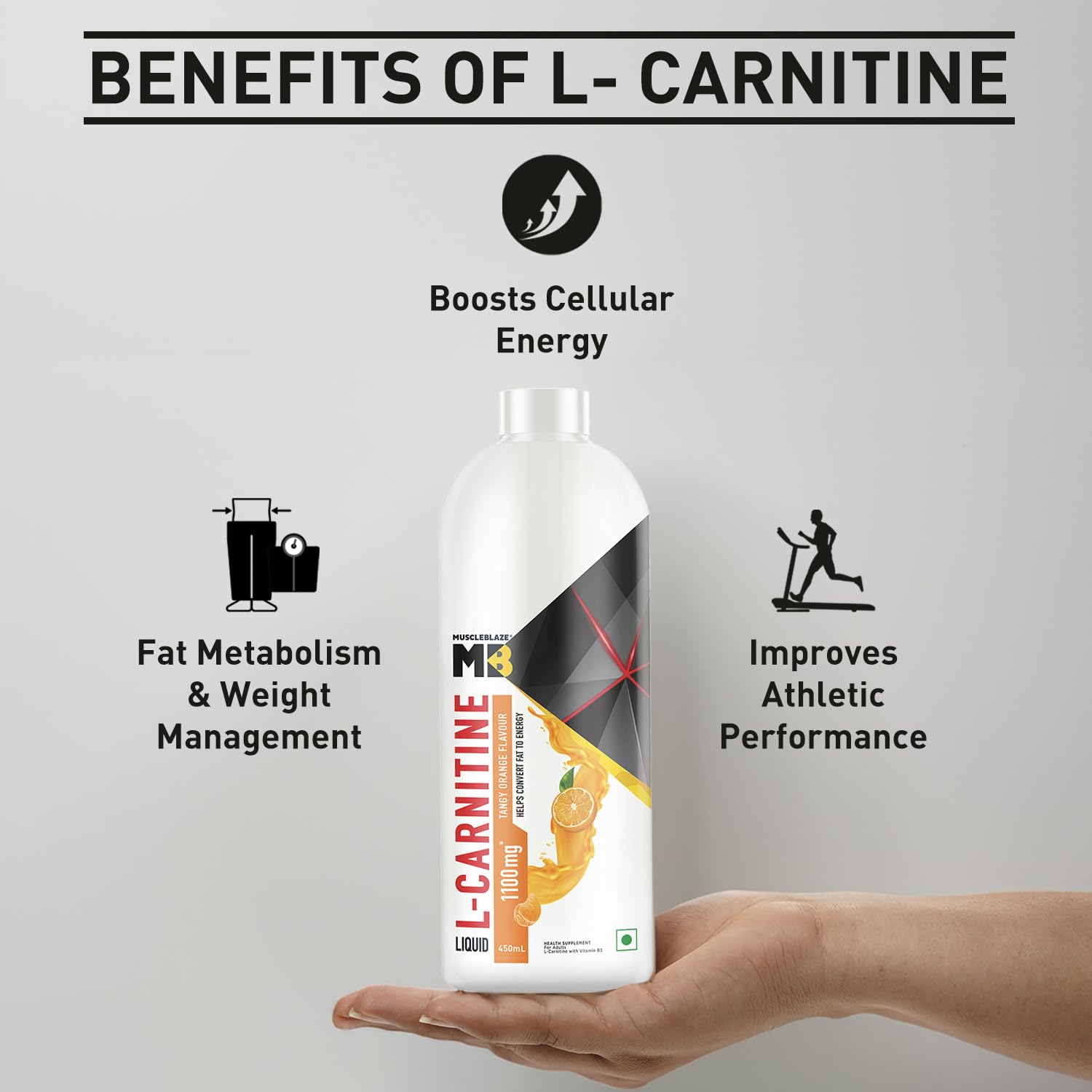 MUSCLEBLAZE LIQUID L-CARNITINE 1100MG TANGY ORANGE 450ML