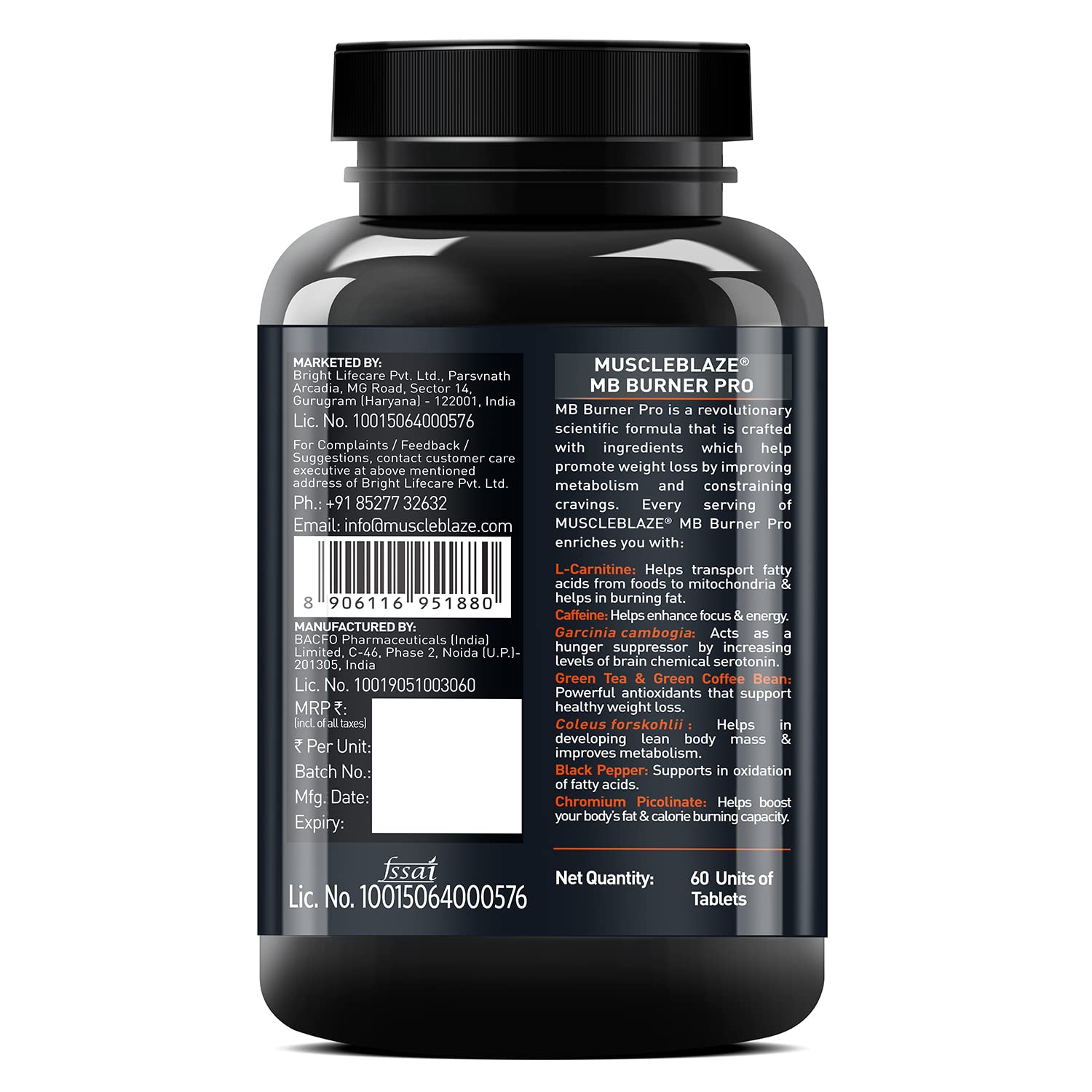 MUSCLEBLAZE FAT BURNER PRO 60 TABLETS