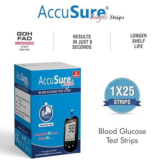 ACCUSURE BLOOD GLUCOSE 25STRIPS