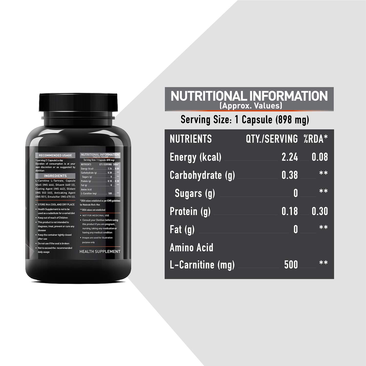 MUSCLEBLAZE L-CARNITINE & L-TARTRATE UNFLAVOURED 60 CAPSULES