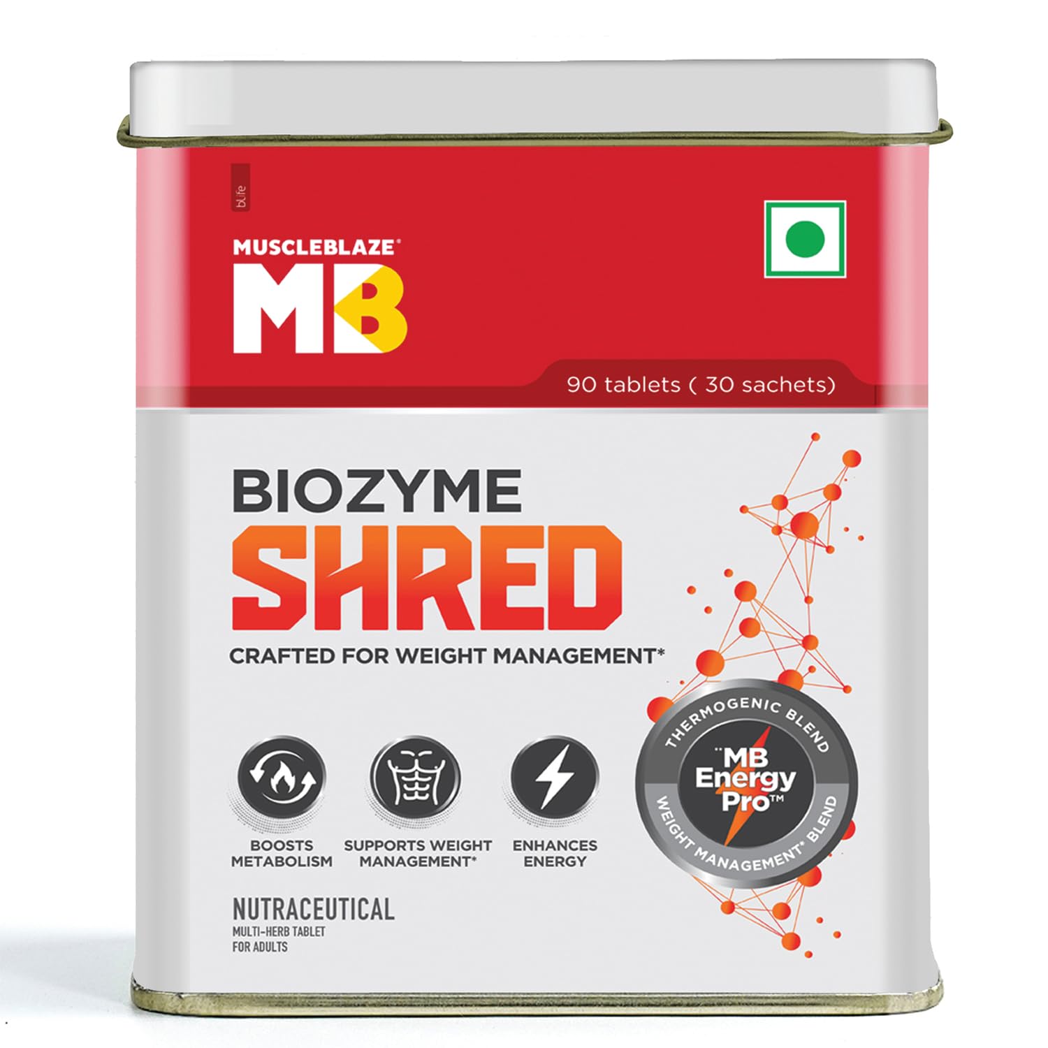 MUSCLEBLAZE BIOZYME SHRED 90 TABLETS