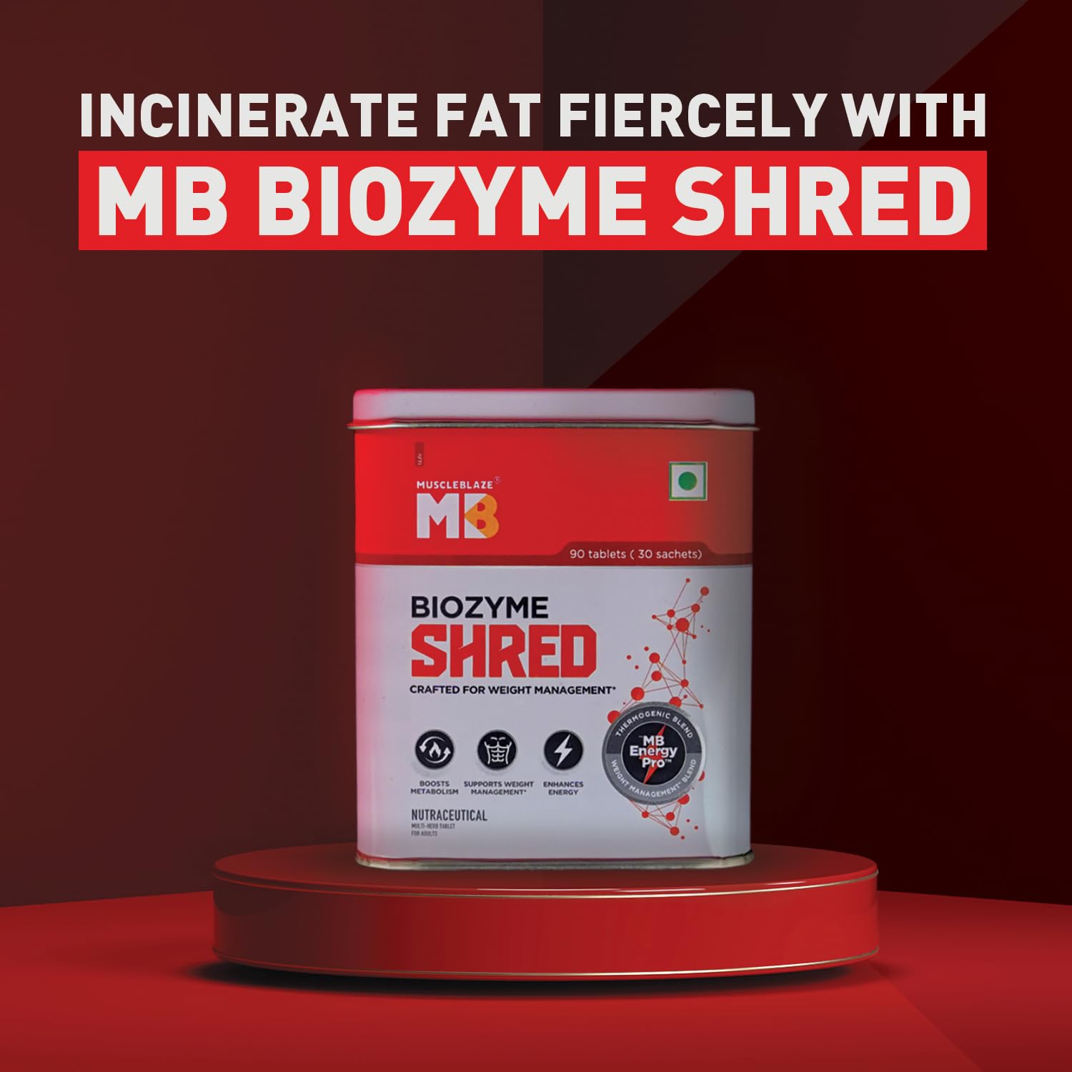 MUSCLEBLAZE BIOZYME SHRED 90 TABLETS