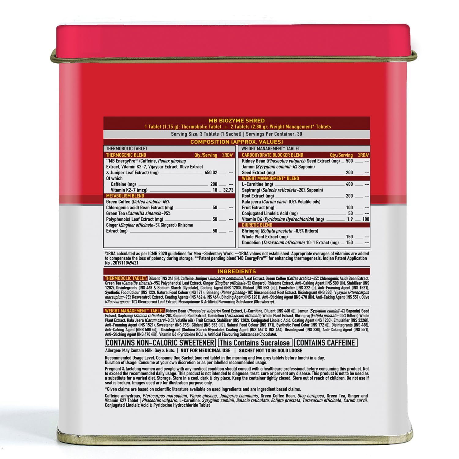 MUSCLEBLAZE BIOZYME SHRED 90 TABLETS