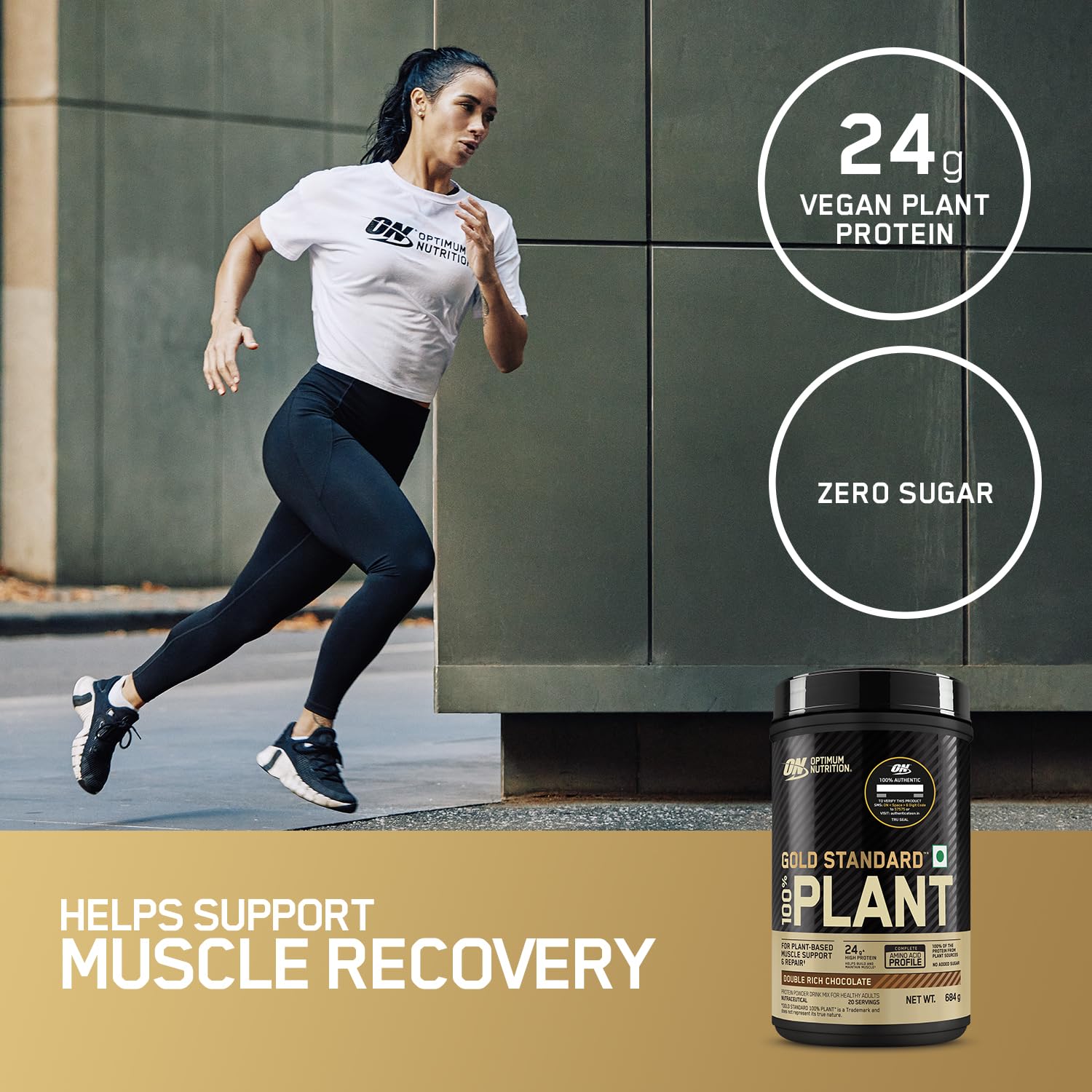 OPTIMUM NUTRITION GOLD STANDARD 100% PLANT PROTEIN DOUBLE RICH CHOCOLATE 684GM