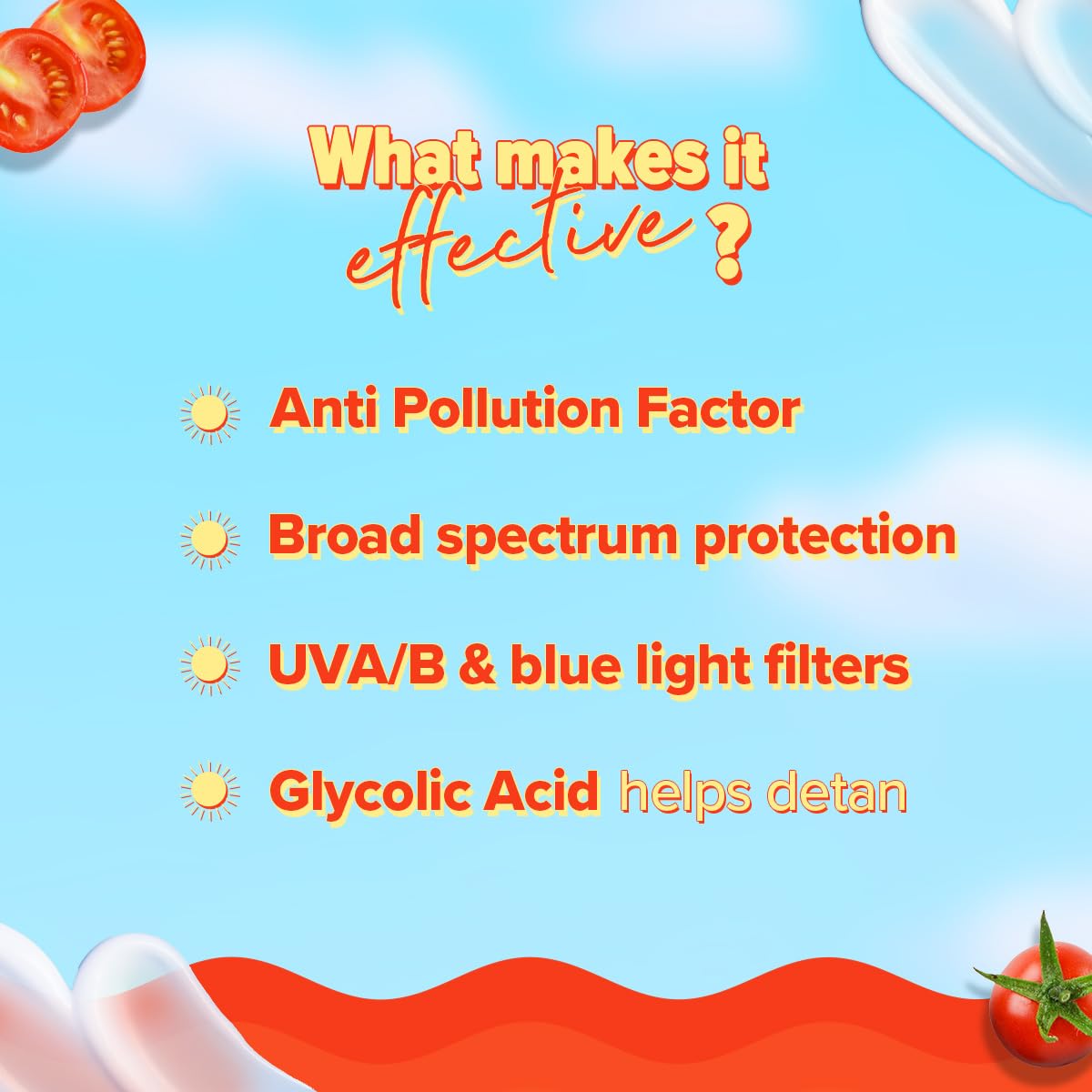 AQUALOGICA DETAN+DEWY SUNSCREEN SPF50+ PA++++ WITH CHERRY TOMATO & HYALURONIC ACID 50GM