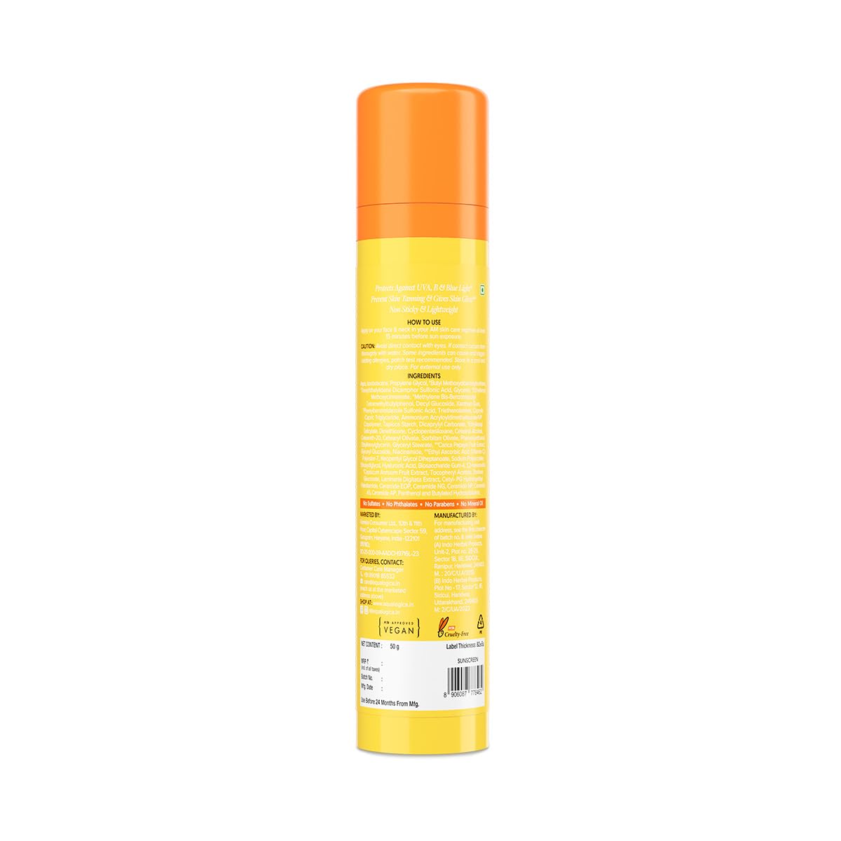 AQUALOGICA GLOW+DEWY SUNSCREEN SPF50+ PA++++ WITH PAPAYA & VITAMIN-C 50GM