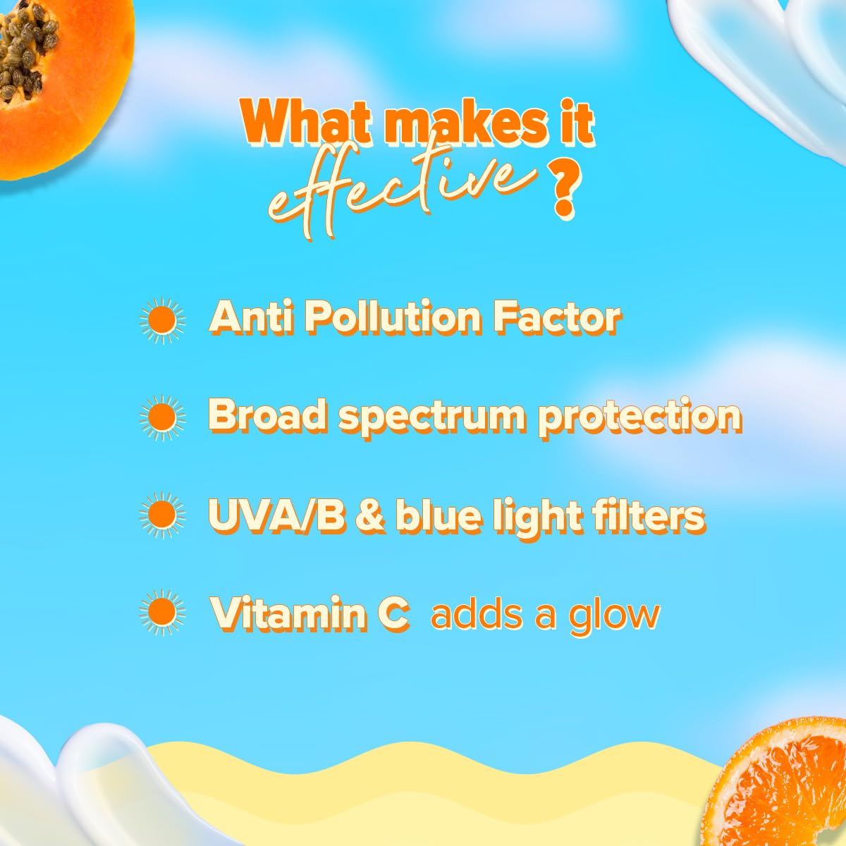 AQUALOGICA GLOW+DEWY SUNSCREEN SPF50+ PA++++ WITH PAPAYA & VITAMIN-C 50GM