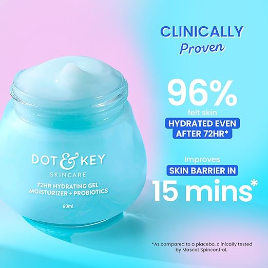 DOT & KEY 72HR HYDRATING GEL + PROBIOTICS MOISTURIZER FOR FACE WITH HYALURONIC ACID 60ML