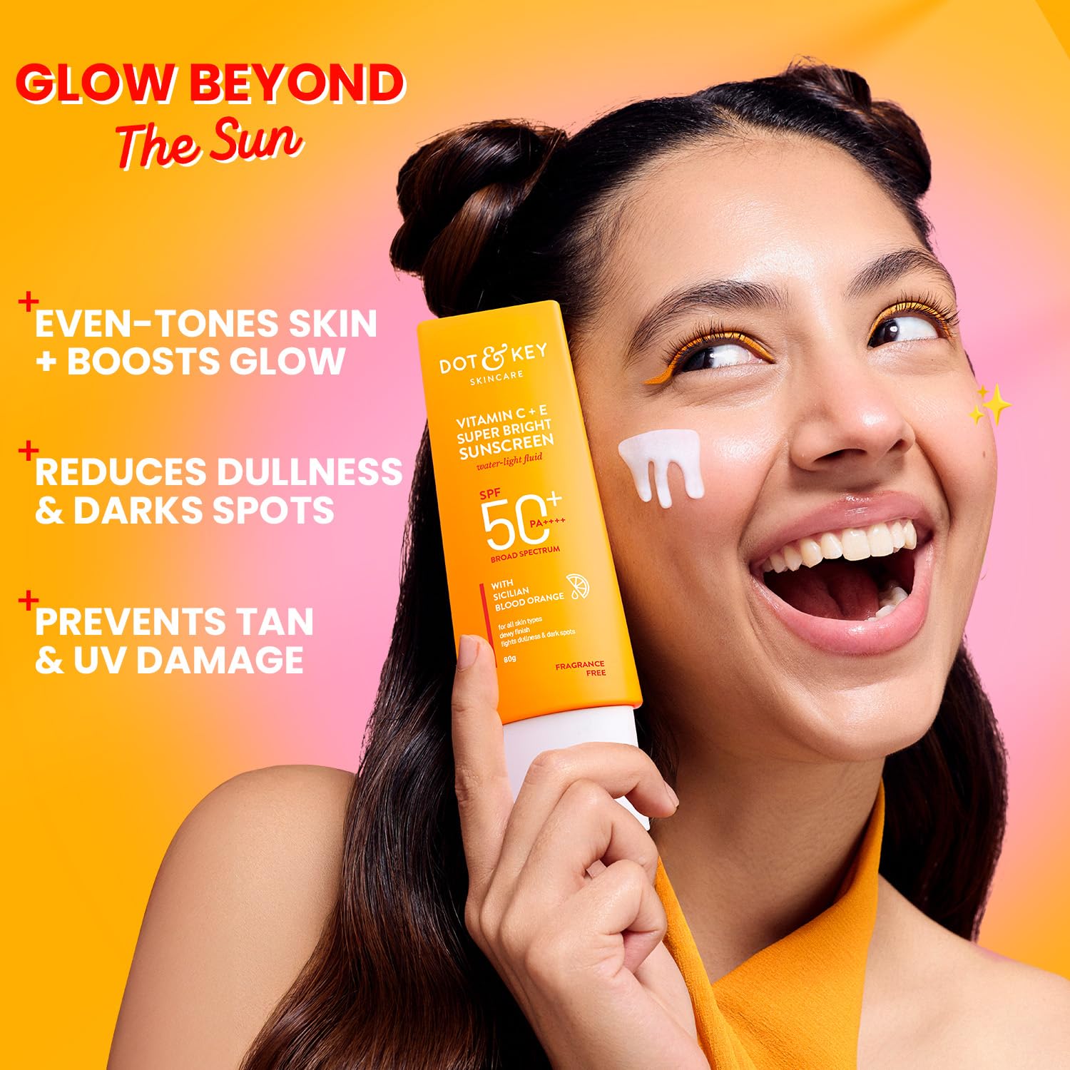 DOT & KEY VITAMIN C + E SUPER BRIGHT SUNSCREEN WITH LIQUID SPF 50+++ FOR ALL SKIN TYPES 50GM