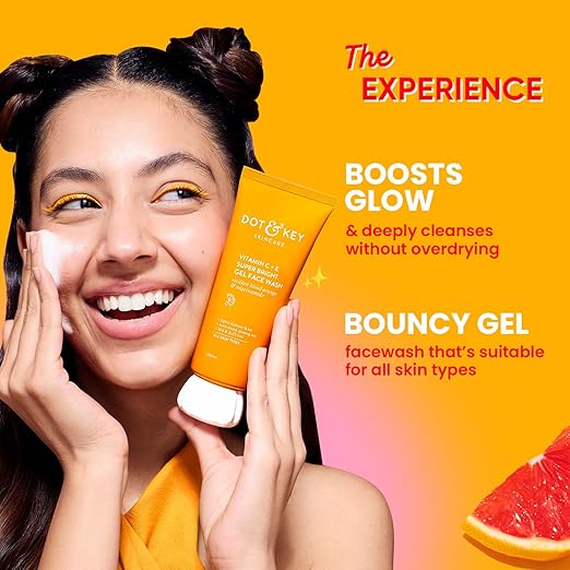 DOT & KEY VITAMIN C + E SUPER BRIGHT GEL FACE WASH FOR GLOWING AND BRIGHTENING SKIN 100ML