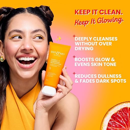 DOT & KEY VITAMIN C + E SUPER BRIGHT GEL FACE WASH FOR GLOWING AND BRIGHTENING SKIN 100ML