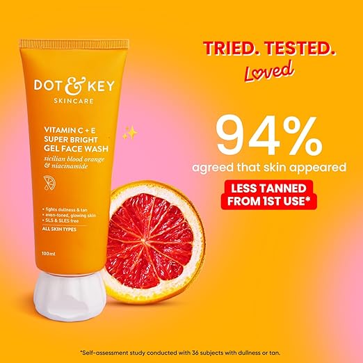 DOT & KEY VITAMIN C + E SUPER BRIGHT GEL FACE WASH FOR GLOWING AND BRIGHTENING SKIN 100ML