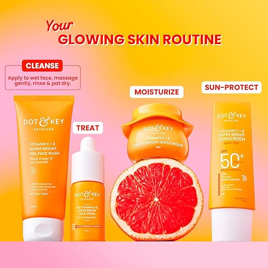 DOT & KEY VITAMIN C + E SUPER BRIGHT GEL FACE WASH FOR GLOWING AND BRIGHTENING SKIN 100ML