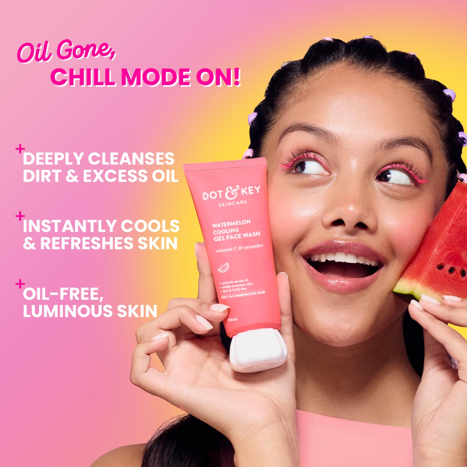 DOT & KEY WATERMELON COOLING GEL FACE WASH WITH VITAMIN C & CUCUMBER 100ML