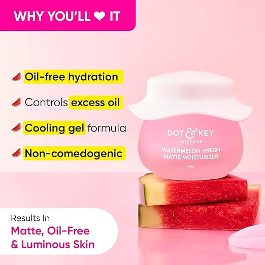 DOT & KEY WATERMELON SUPERGLOW MATTE OIL FREE MOISTURIZER FOR FACE 60ML