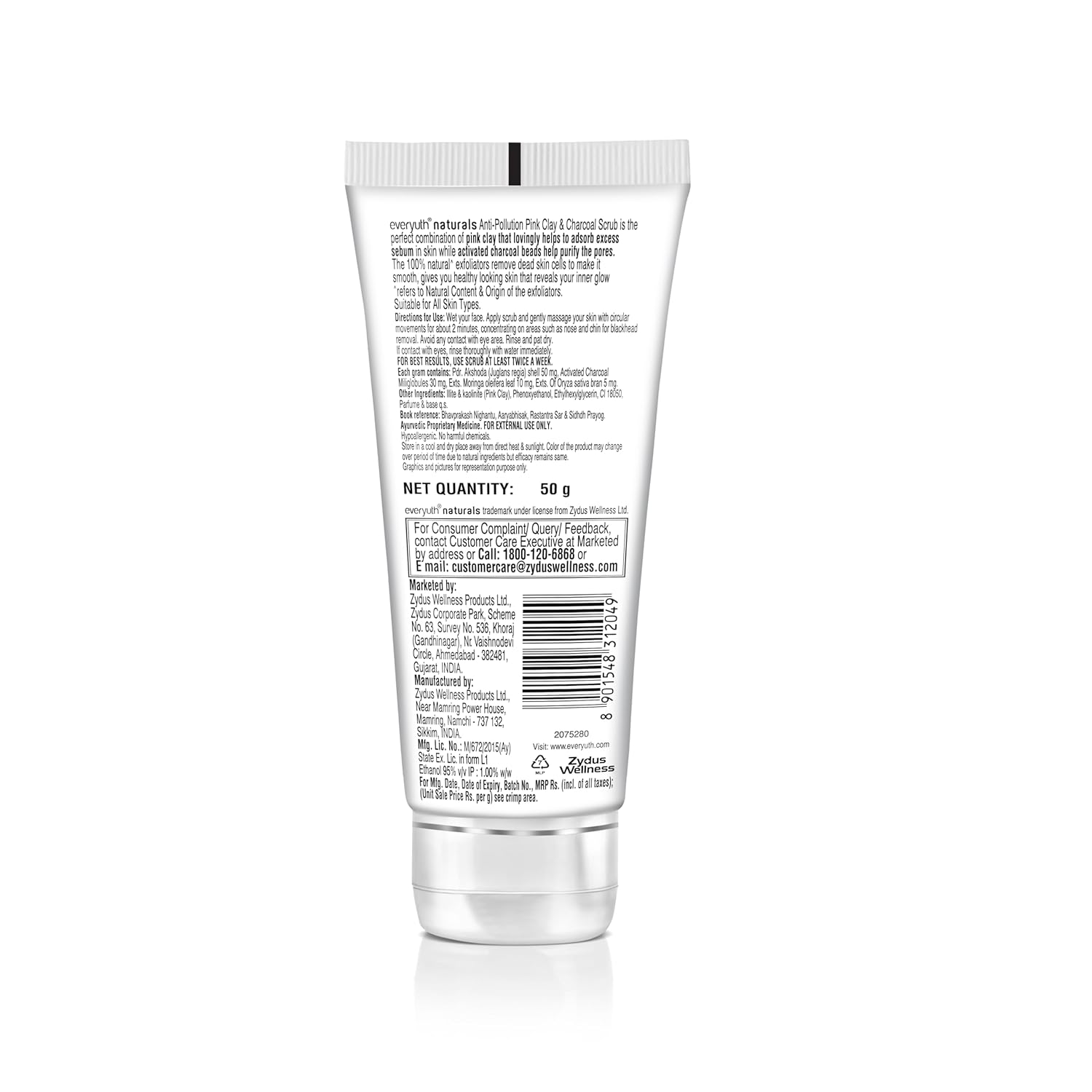EVERYUTH NATURALS ANTI POLLUTION CHARCOAL SCRUB 50GM